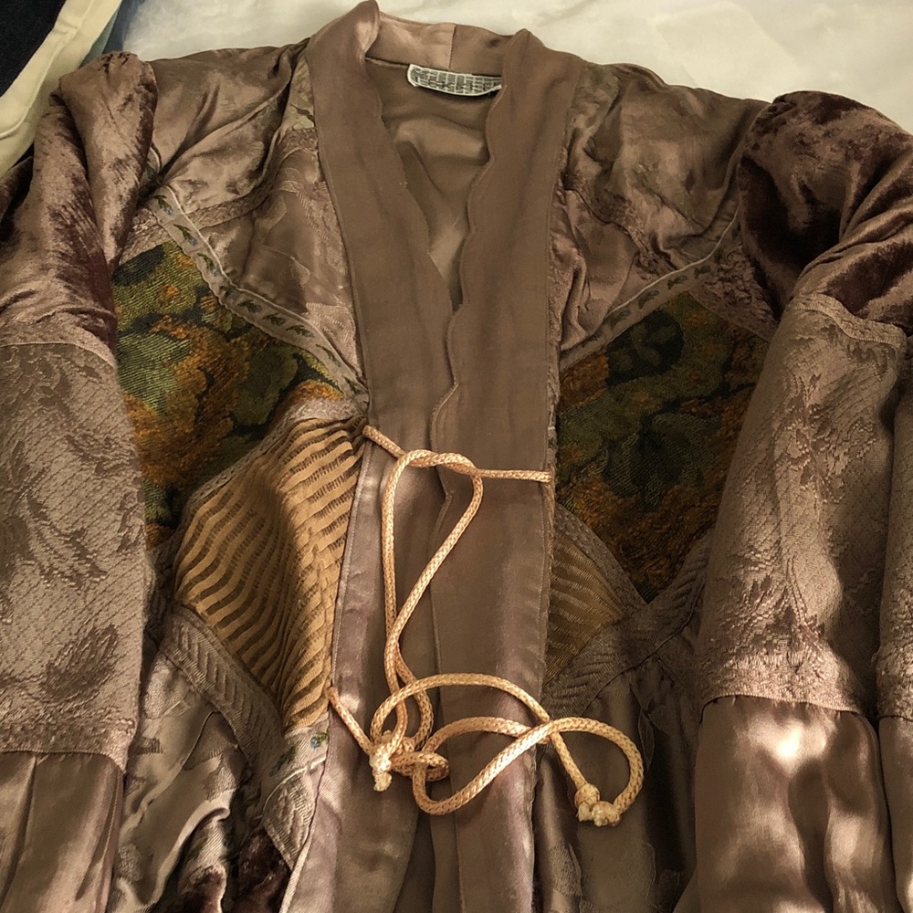 Silky Brown Women’s jacket with Decorative Paneling